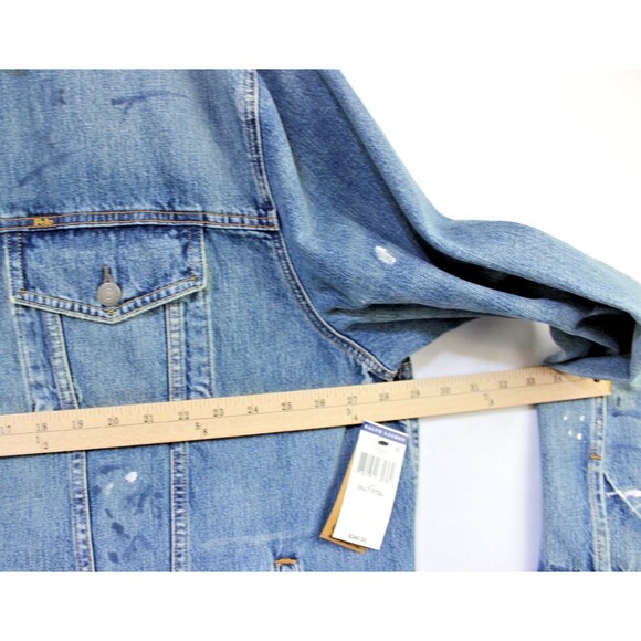 NWT Polo Ralph Lauren 3XLT Paint Splatter Rugged Trucker Denim Jean Jacket - Picture 4 of 12